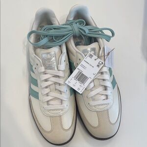 Adidas Samba OG W White and Mint Green Sneakers